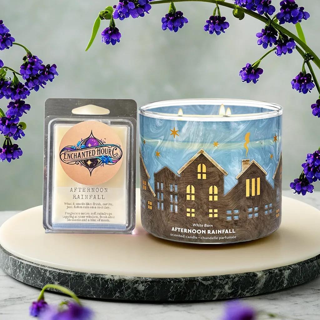Afternoon Rainfall Wax Melts | Bath and Body Works Wax Melts | Fresh Rain & Clean Musk Scent | Enchanted Hour Co.