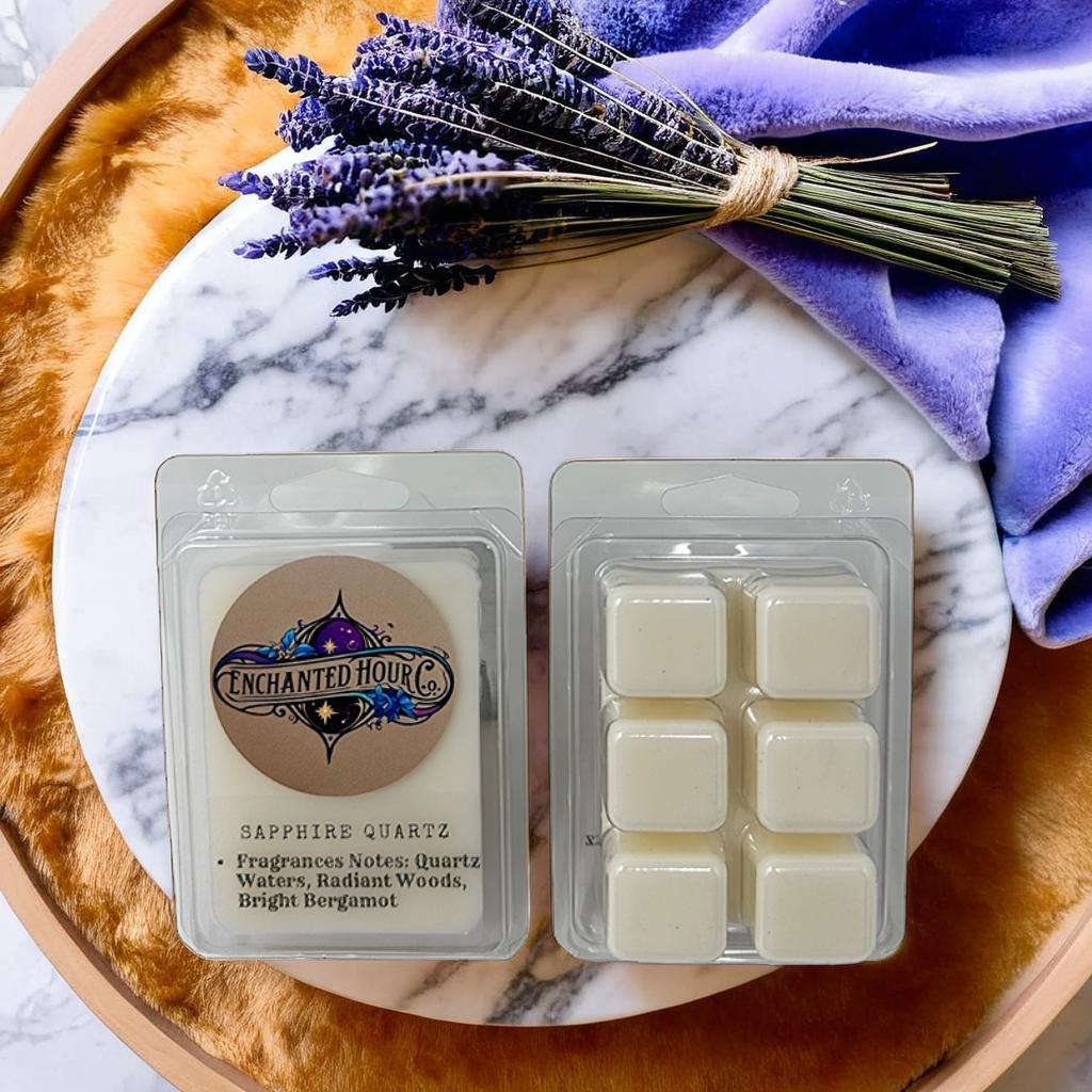 Sapphire Quartz Wax Melts | Bath & Body Works | Blue Lotus, Cool Breeze, Soft Amber Scent | Enchanted Hour Co