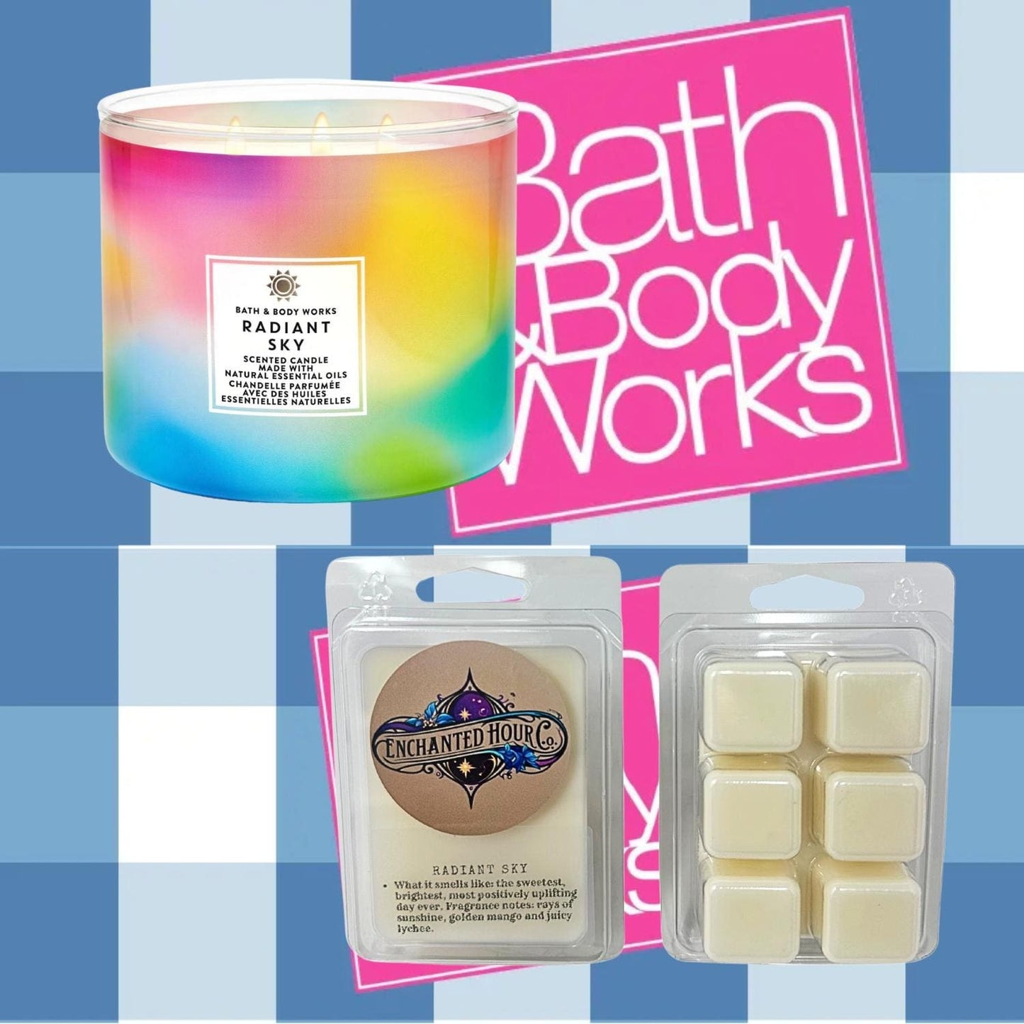 Radiant Sky Wax Melts | Golden Mango, Juicy Lychee, Warm Rays of Sunshine | Bath and Body Works | Enchanted Hour Co.