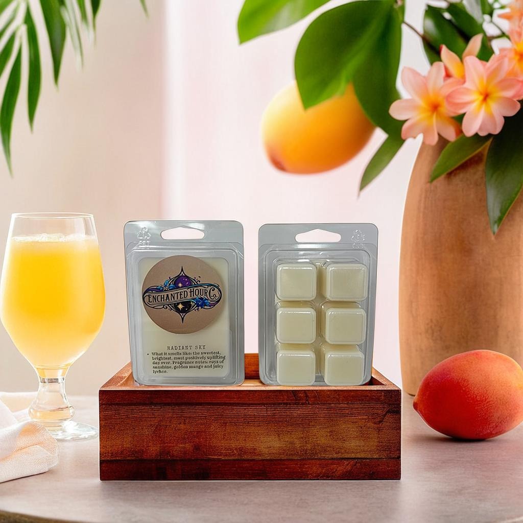 Radiant Sky Wax Melts | Golden Mango, Juicy Lychee, Warm Rays of Sunshine | Bath and Body Works | Enchanted Hour Co.