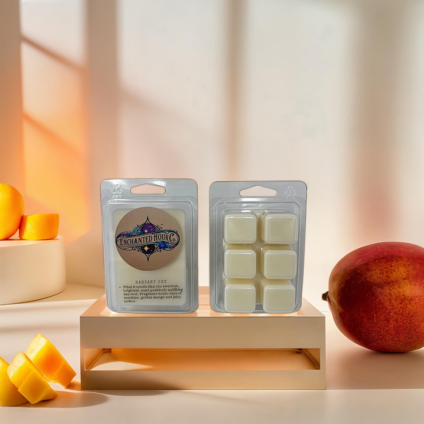 Radiant Sky Wax Melts | Golden Mango, Juicy Lychee, Warm Rays of Sunshine | Bath and Body Works | Enchanted Hour Co.