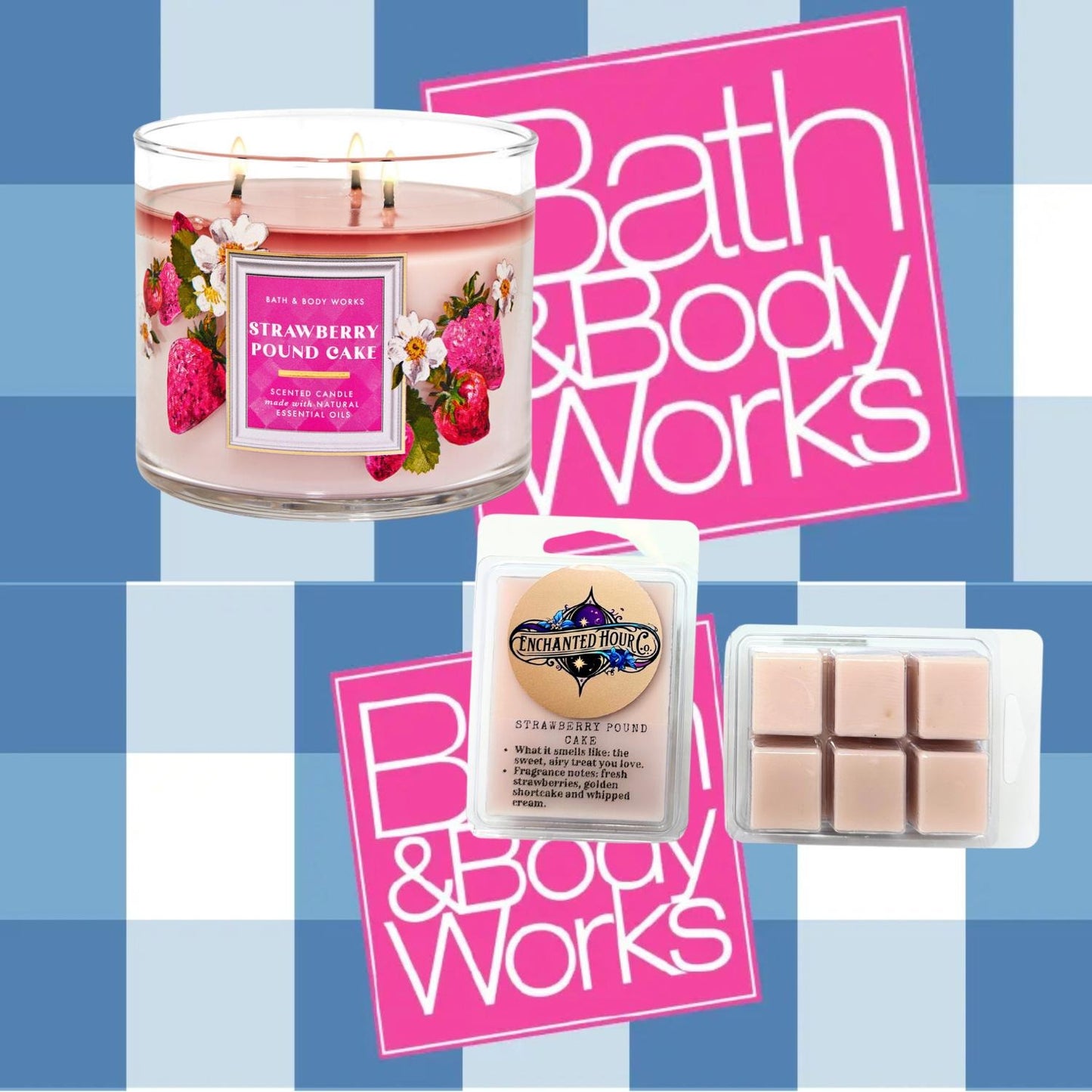 Strawberry Pound Cake Wax Melts | Bath and Body Works Wax Melts | Sweet Strawberries & Buttery Vanilla Scent | Enchanted Hour Co.