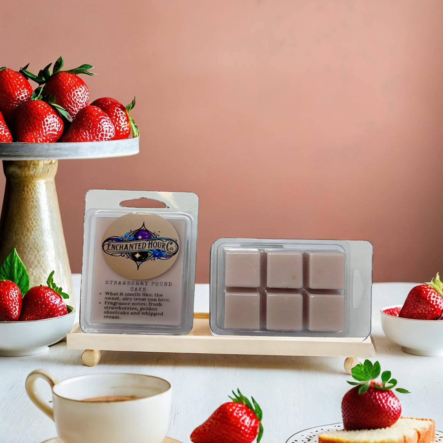 Strawberry Pound Cake Wax Melts | Bath and Body Works Wax Melts | Sweet Strawberries & Buttery Vanilla Scent | Enchanted Hour Co.