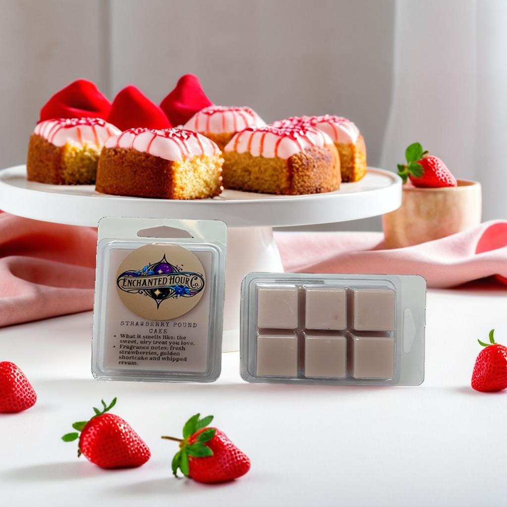 Strawberry Pound Cake Wax Melts | Bath and Body Works Wax Melts | Sweet Strawberries & Buttery Vanilla Scent | Enchanted Hour Co.