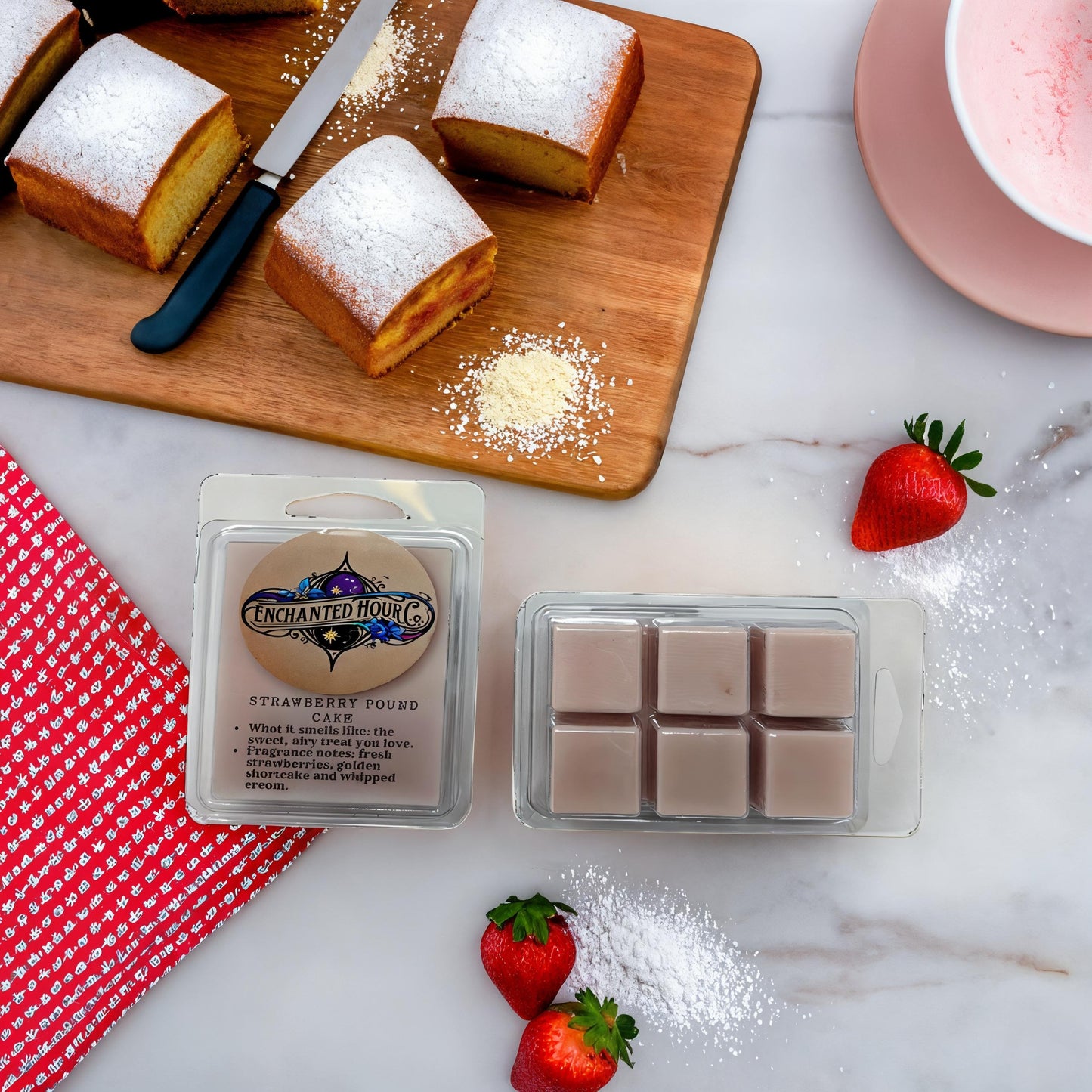 Strawberry Pound Cake Wax Melts | Bath and Body Works Wax Melts | Sweet Strawberries & Buttery Vanilla Scent | Enchanted Hour Co.