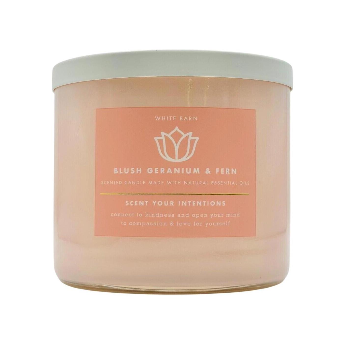 Barh & Body Works Bluesh Geranium & Fern 3-Wick Scented Candle