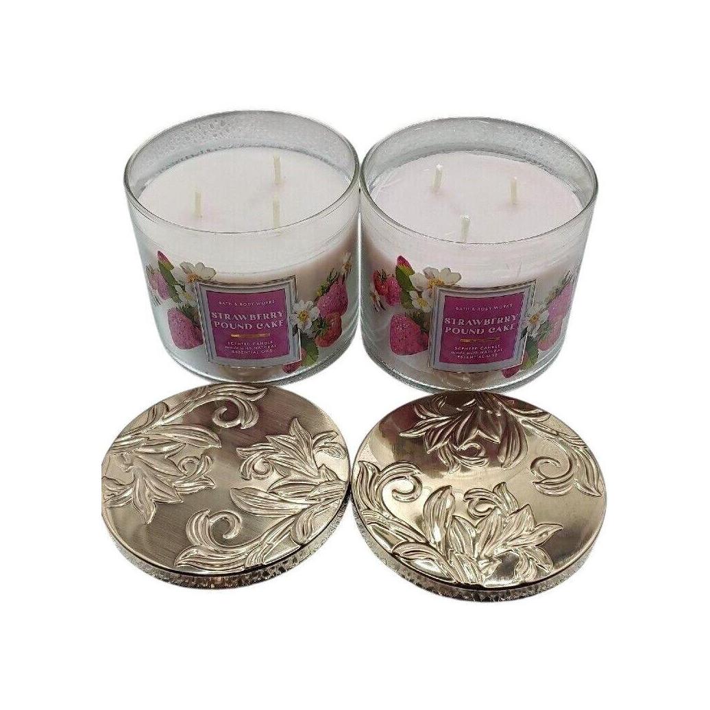 Bath & Body Works Bath And Body Work Strawberry Pound Cake 3-Wick Scented Candle