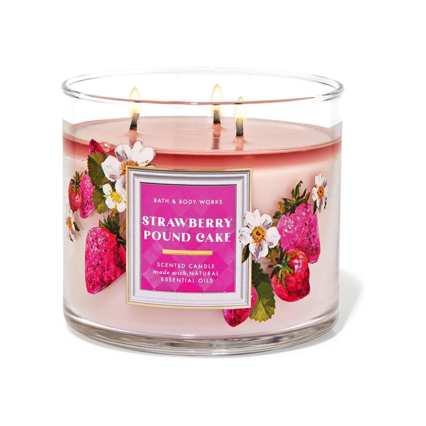 Bath & Body Works Bath And Body Work Strawberry Pound Cake 3-Wick Scented Candle