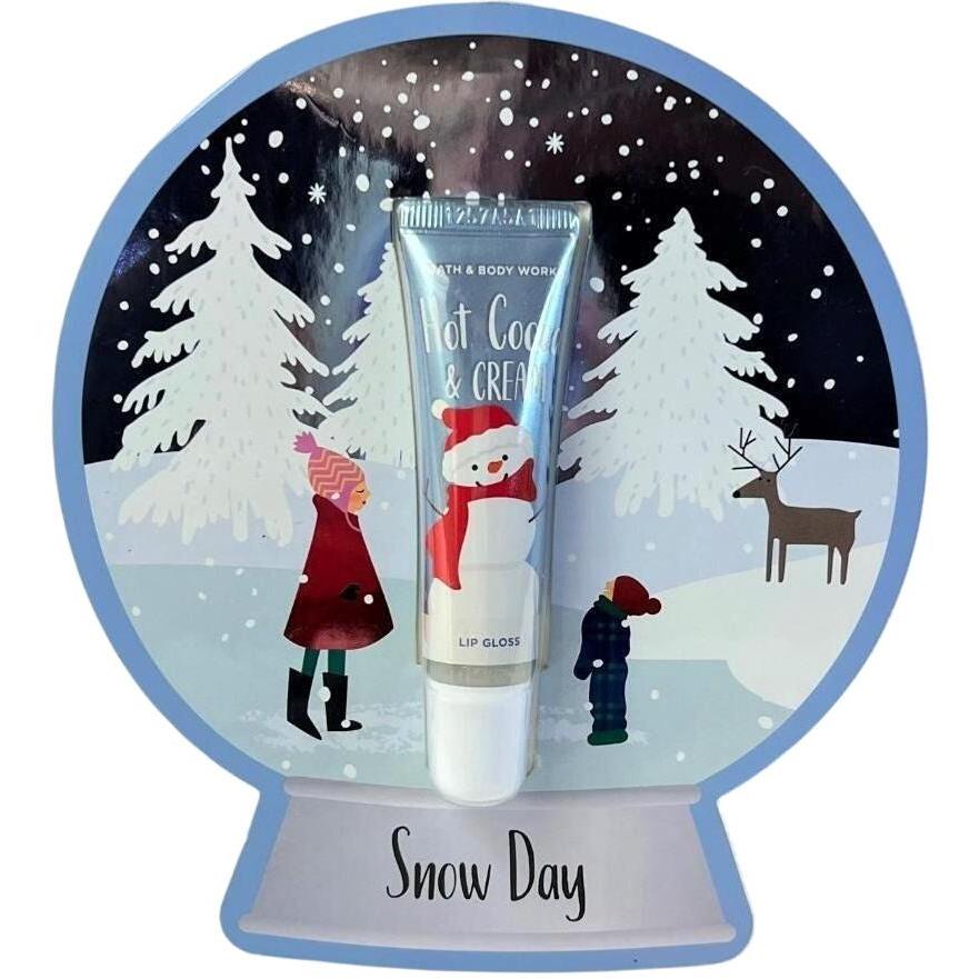 Bath & Body Works-Bath and Body Works Christmas Hot Cocoa and Cream Snowman Lip Gloss 0.47 fl oz / 14 ml-