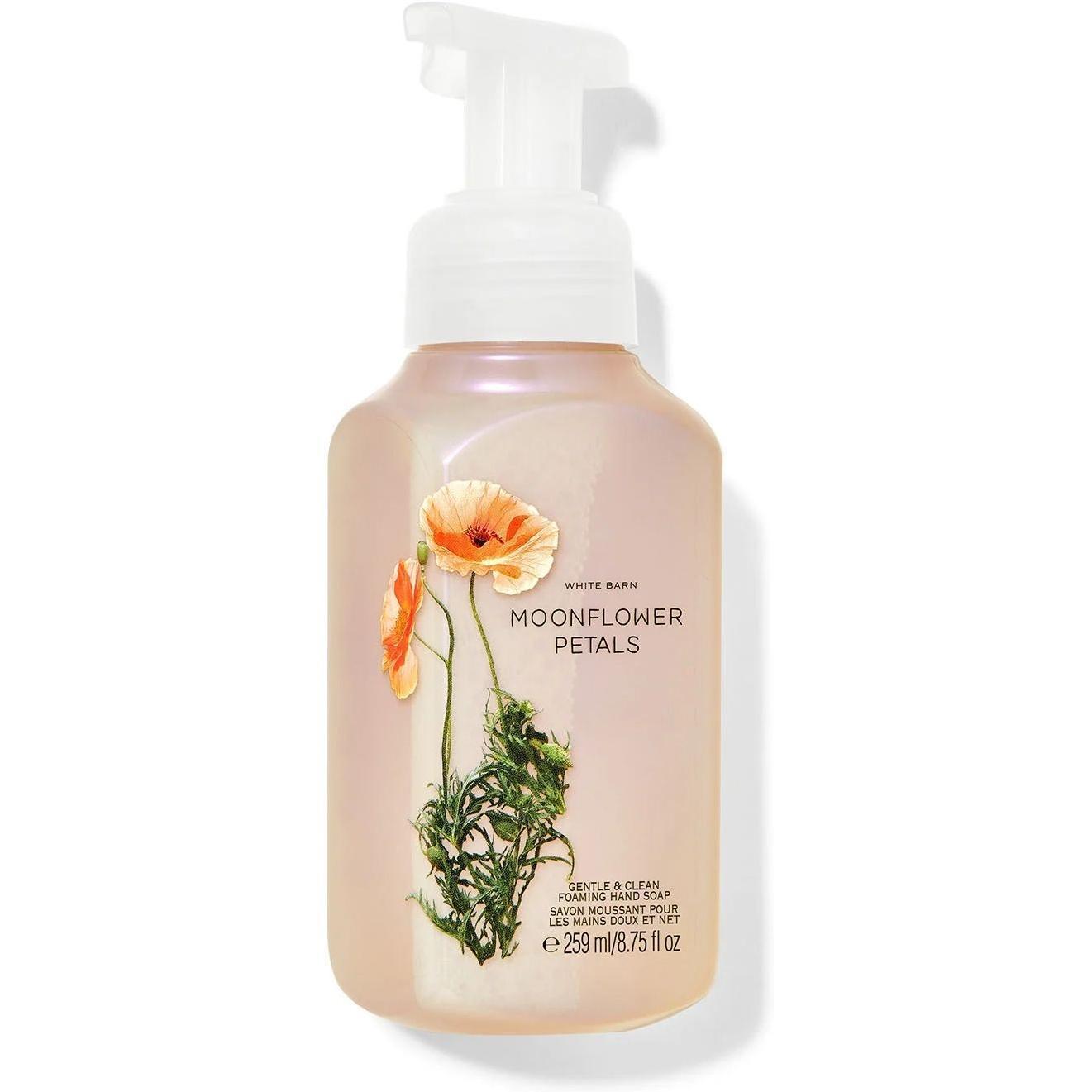 Bath & Body Works-Bath and Body Works Moonflower Petals Gentle & Clean Foaming Hand Soap (White Barn) 8.75 fl oz / 259 mL-