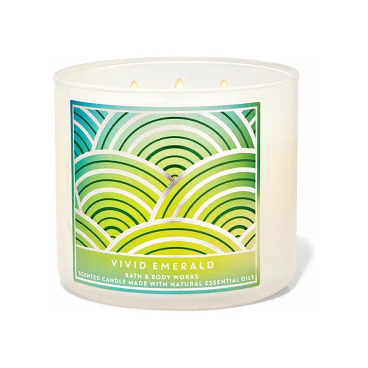 Bath & Body Works-Bath and Body Works Vivid Emerald Scented 3-Wick Candle (14.5 oz / 411 g)-