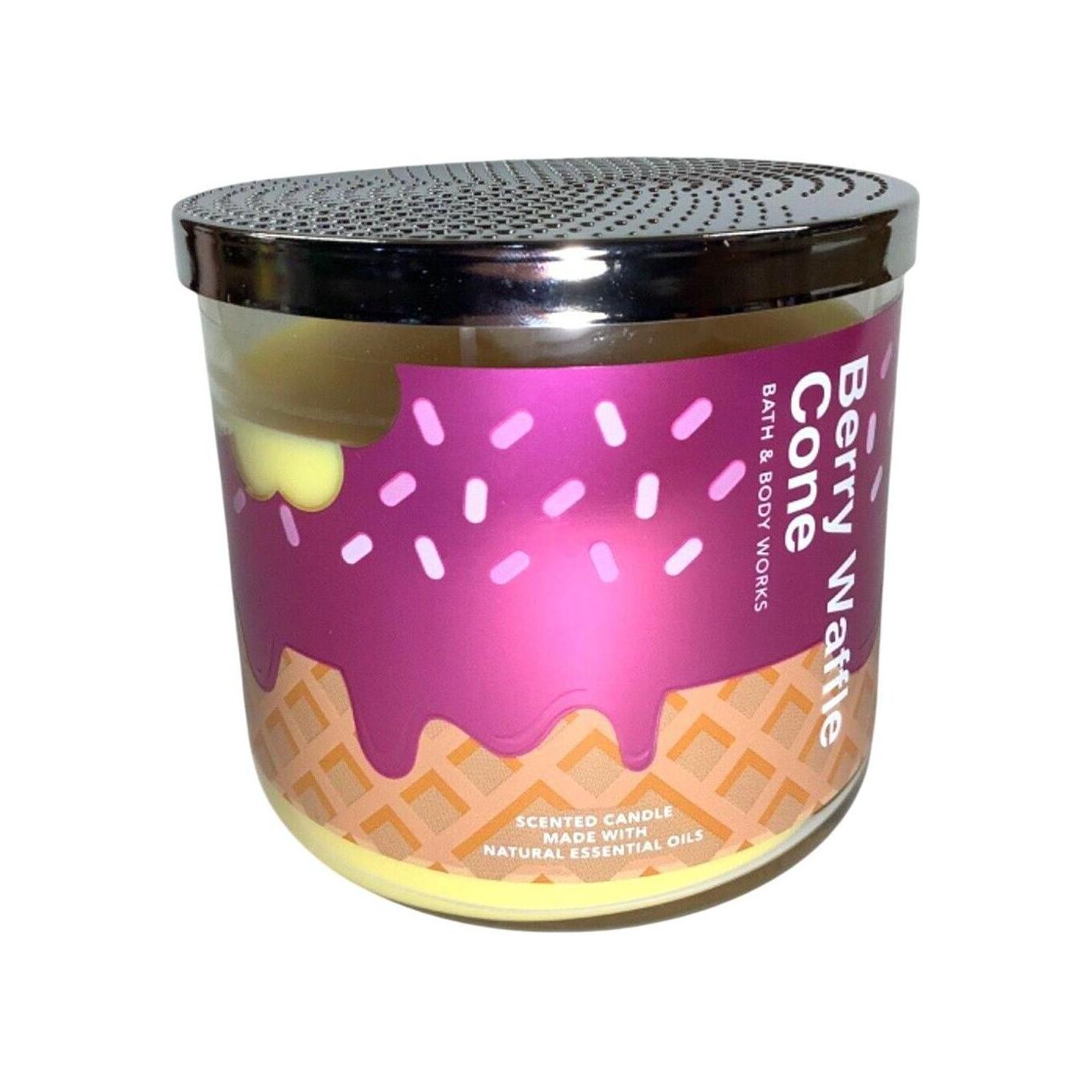 Bath & Body Works Berry Waffle Cone Scented 3-Wicked Candle