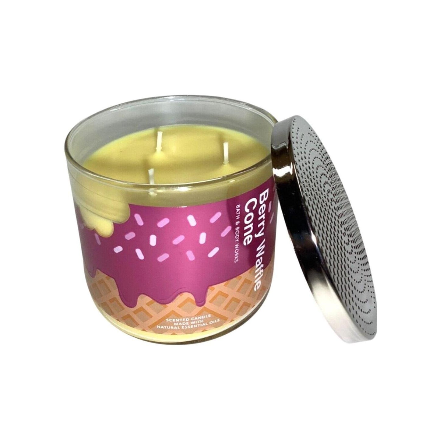 Bath & Body Works Berry Waffle Cone Scented 3-Wicked Candle