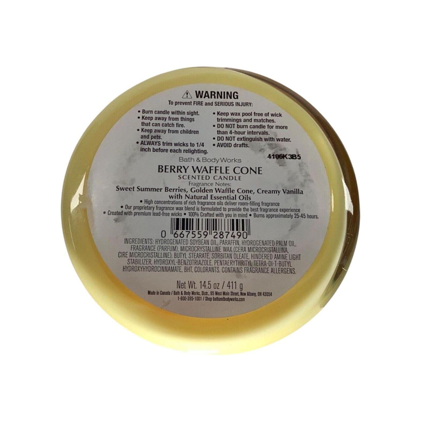 Bath & Body Works Berry Waffle Cone Scented 3-Wicked Candle