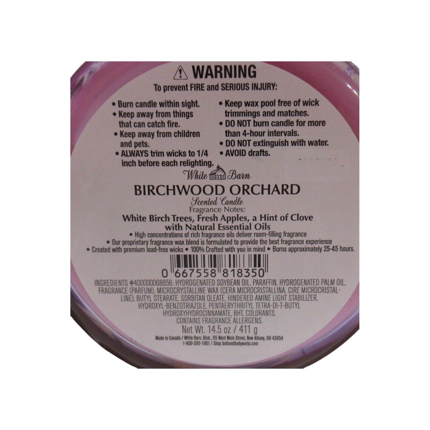 Bath & Body Works Birchwood Orchard Scented 3-Wick Candle
