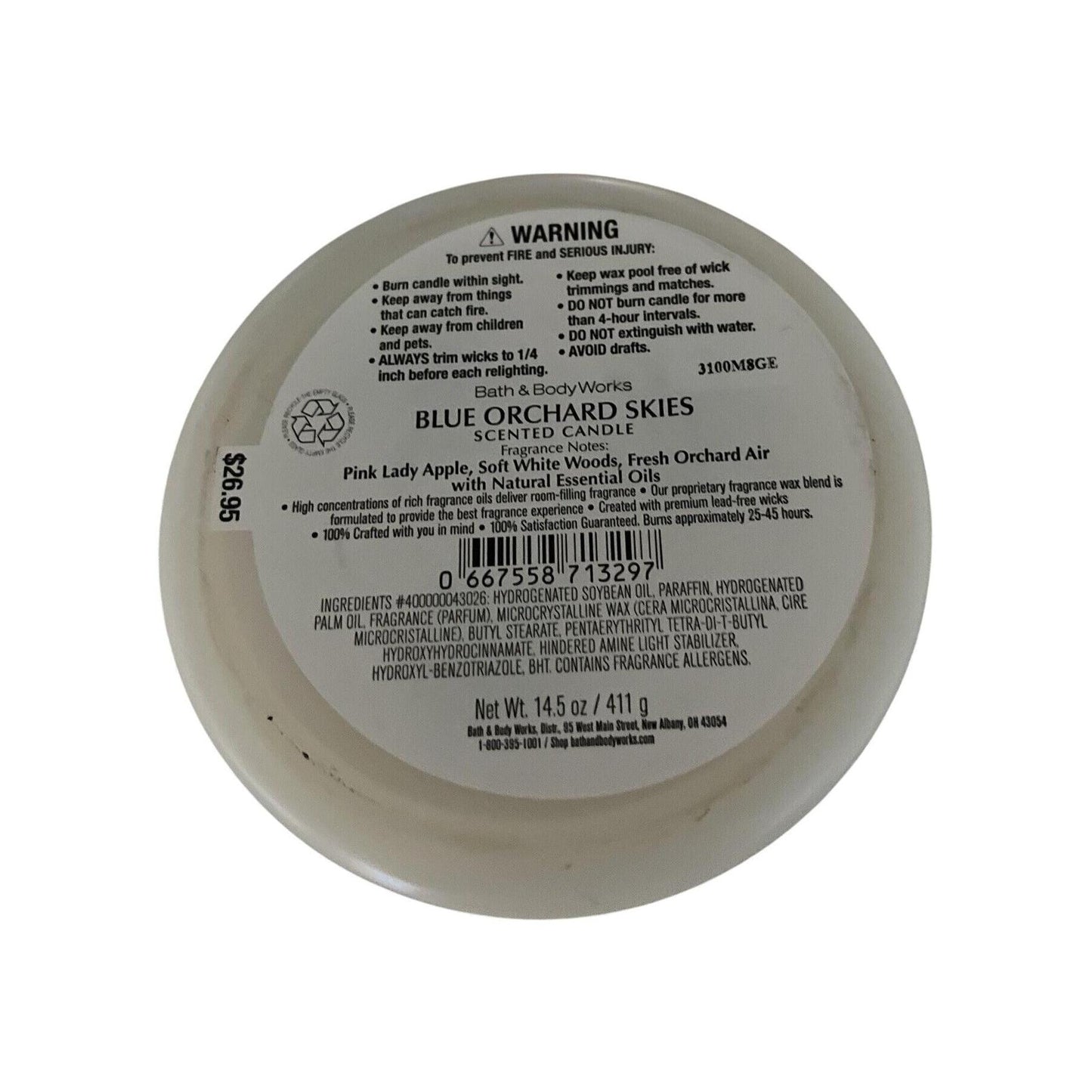 Bath & Body Works Blue Orchard Skies 3-Wick Candle Created By Chiaki Nomura