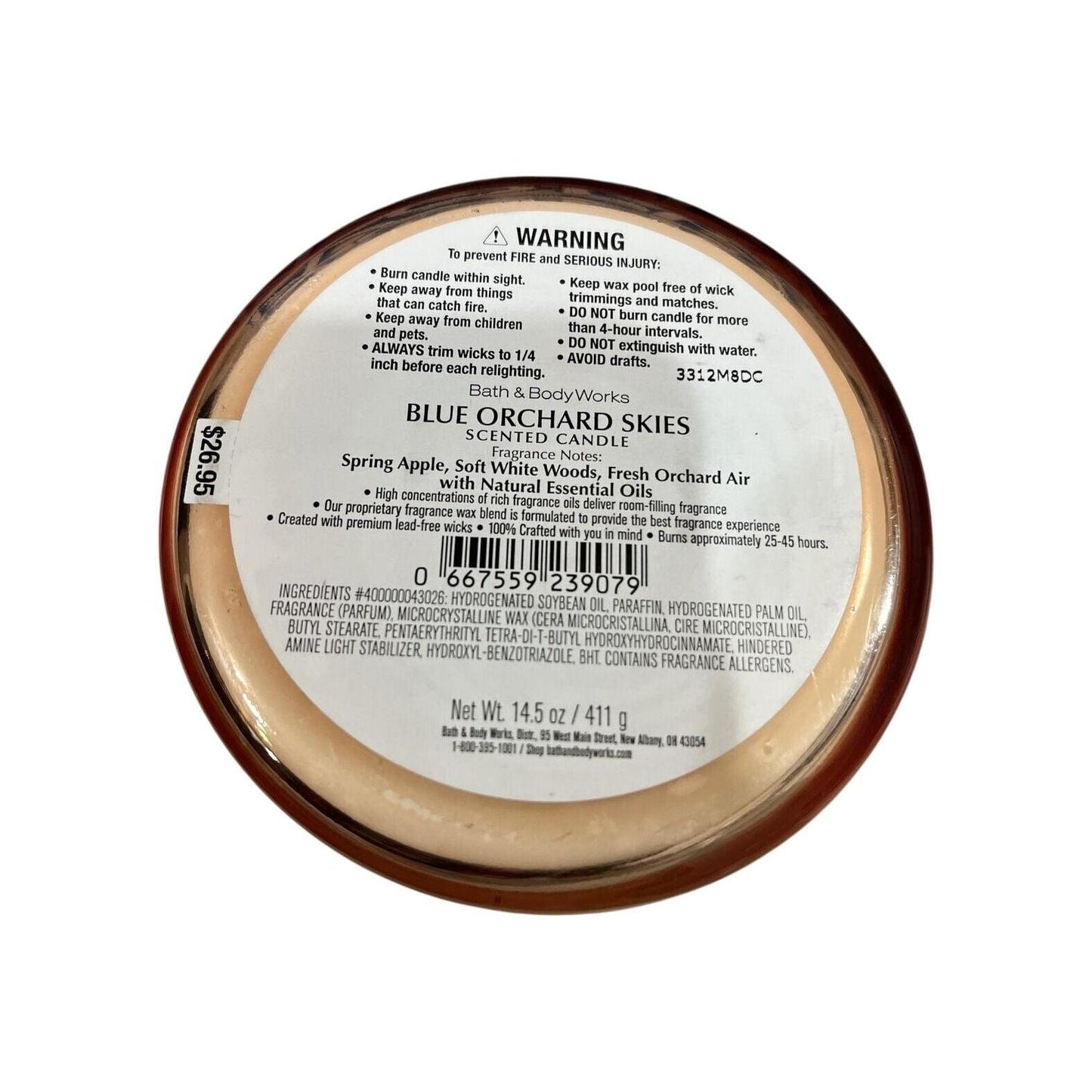Bath & Body Works Blue Orchard Skies 3-Wick Scented Candle