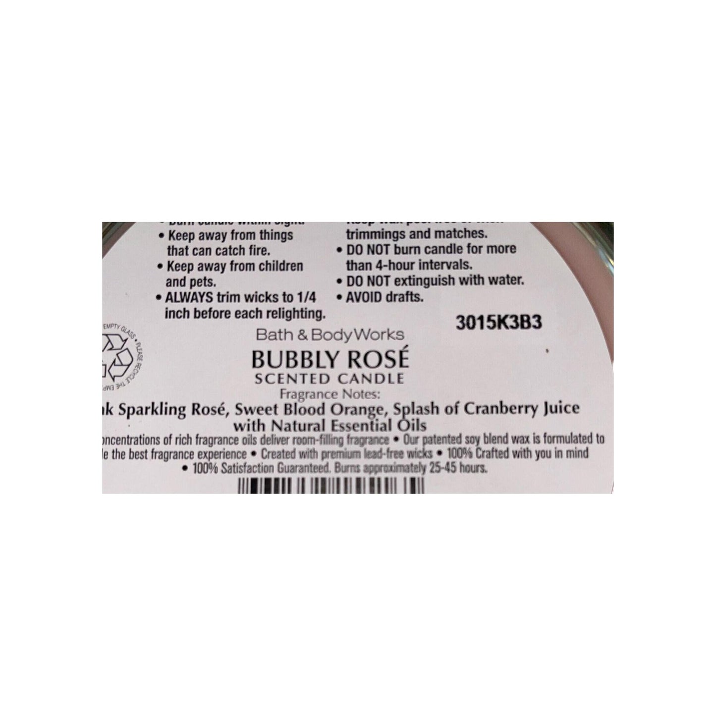 Bath & Body Works Bubbly Rose Scented Candle 3-Wick