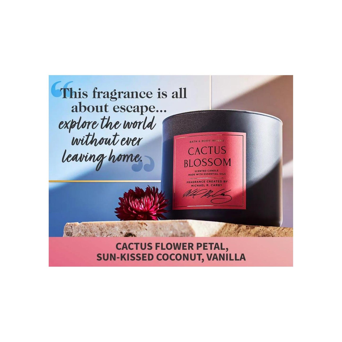Bath & Body Works Cactus Blossom 3-Wick Candle