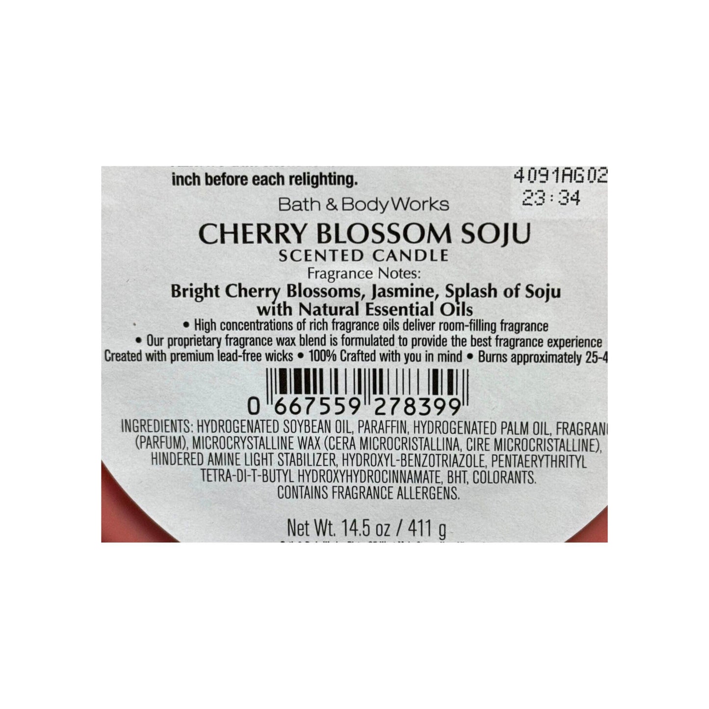 Bath & Body Works Cherry Blossom Soju Scented 3-Wick Candle By Linda Song