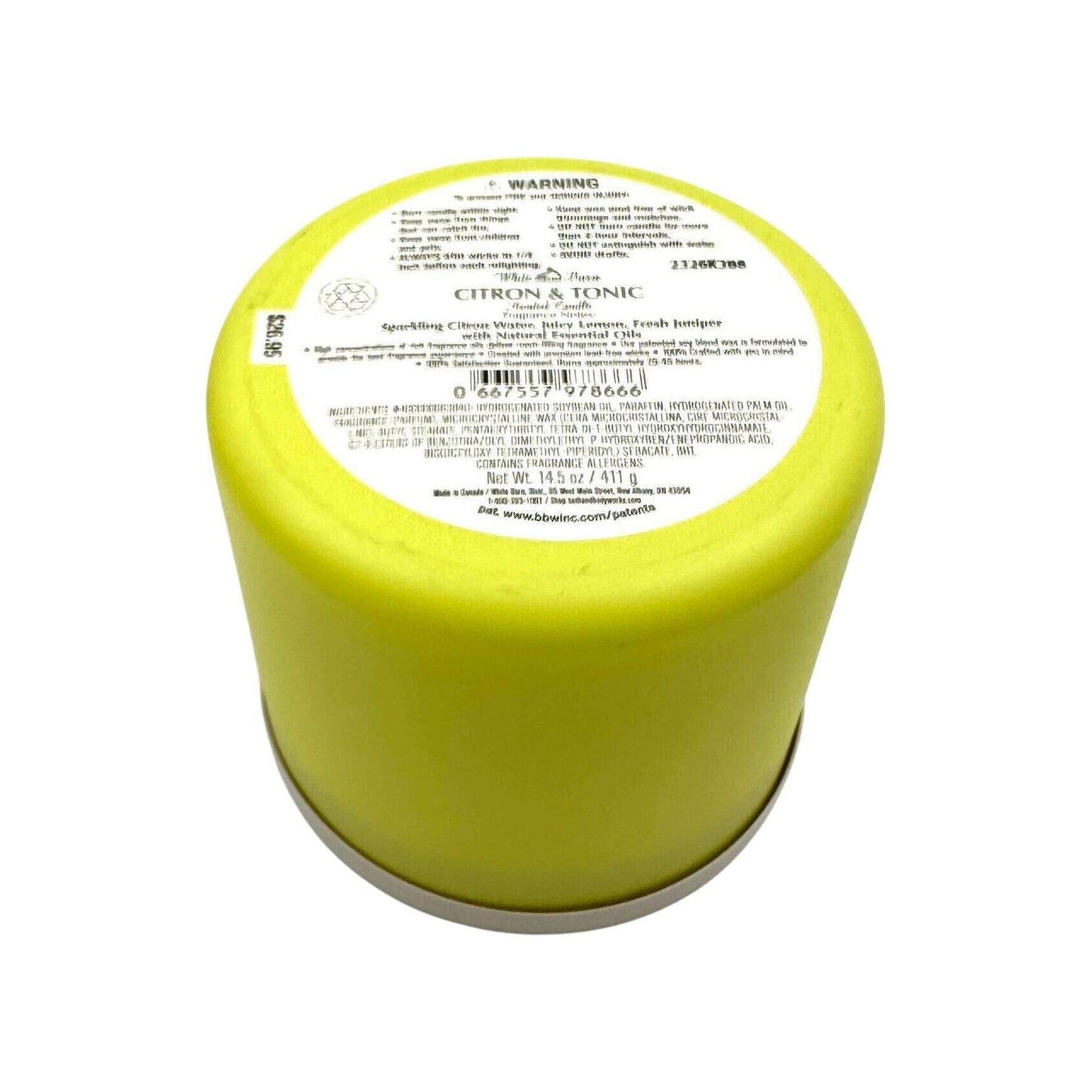 Bath & Body Works Citron & Tonic 3-Wick Candle (White Barn)
