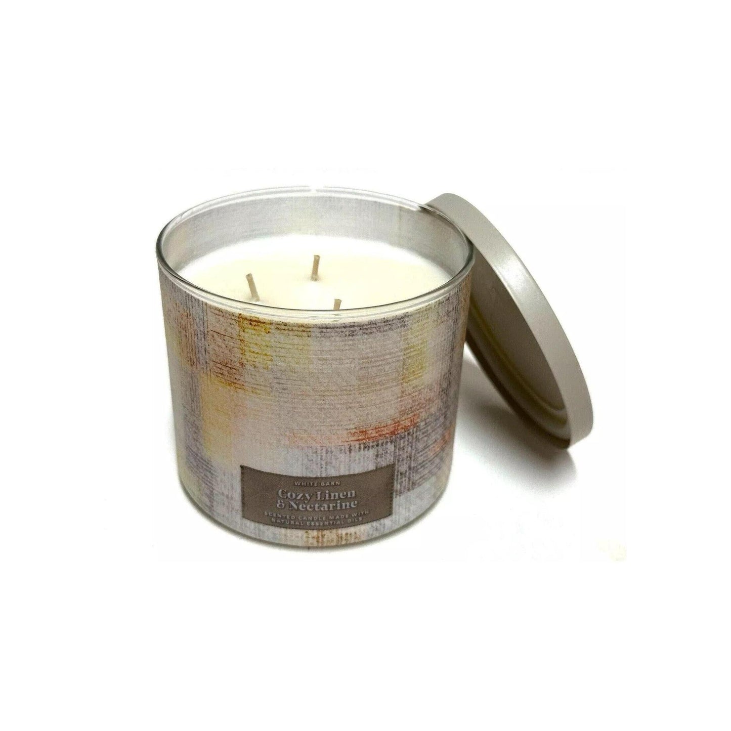 Bath & Body Works Cozy Linen & Nectarine 3-Wick Candles