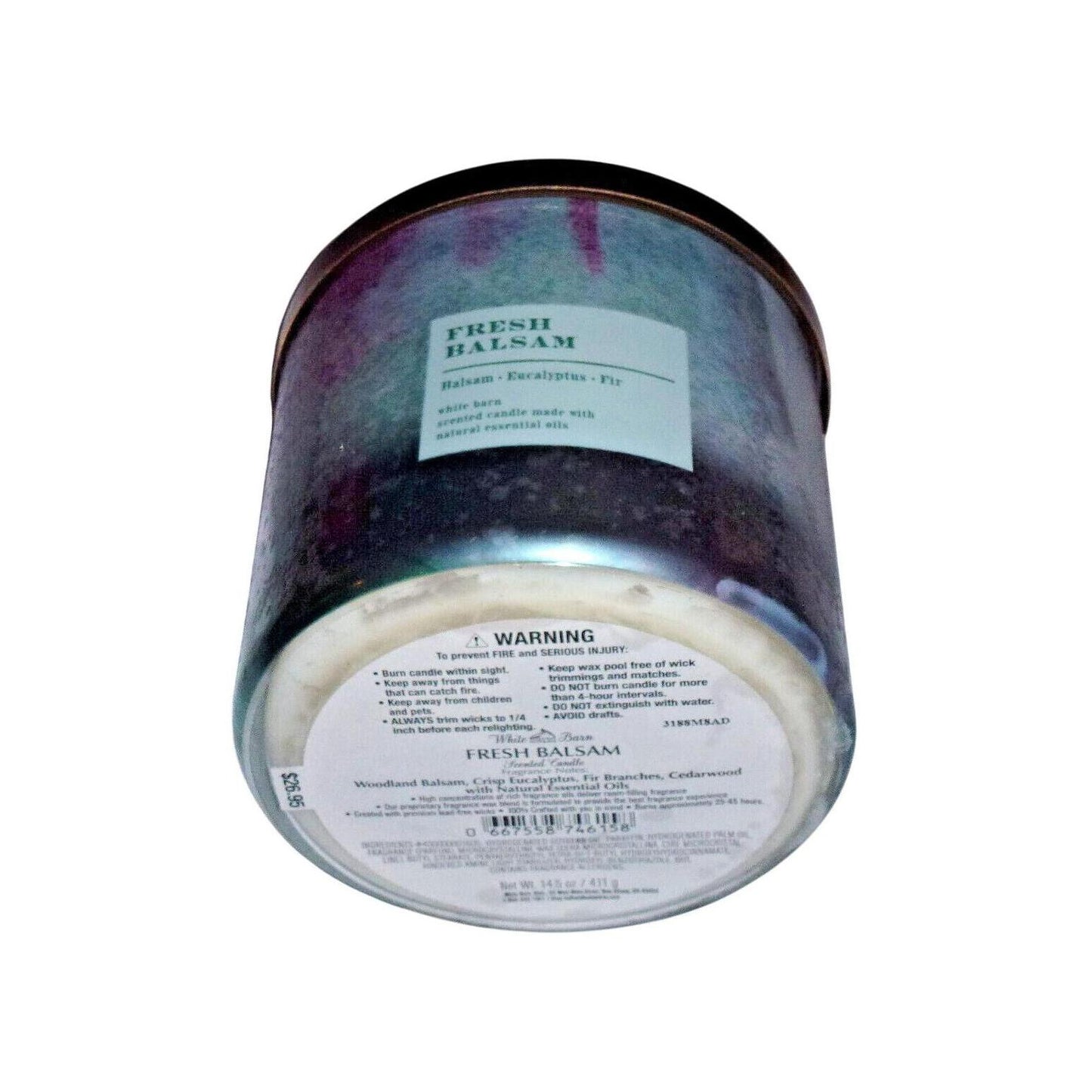 Bath & Body Works Fresh Balsam Scented 3-Wick Candle (White Barn)