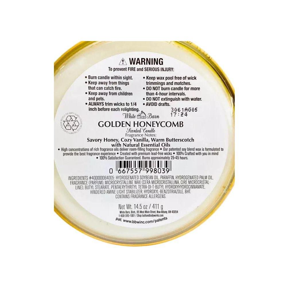 Bath & Body Works Golden Honeycomb 3-Wick Candle (White Barn)