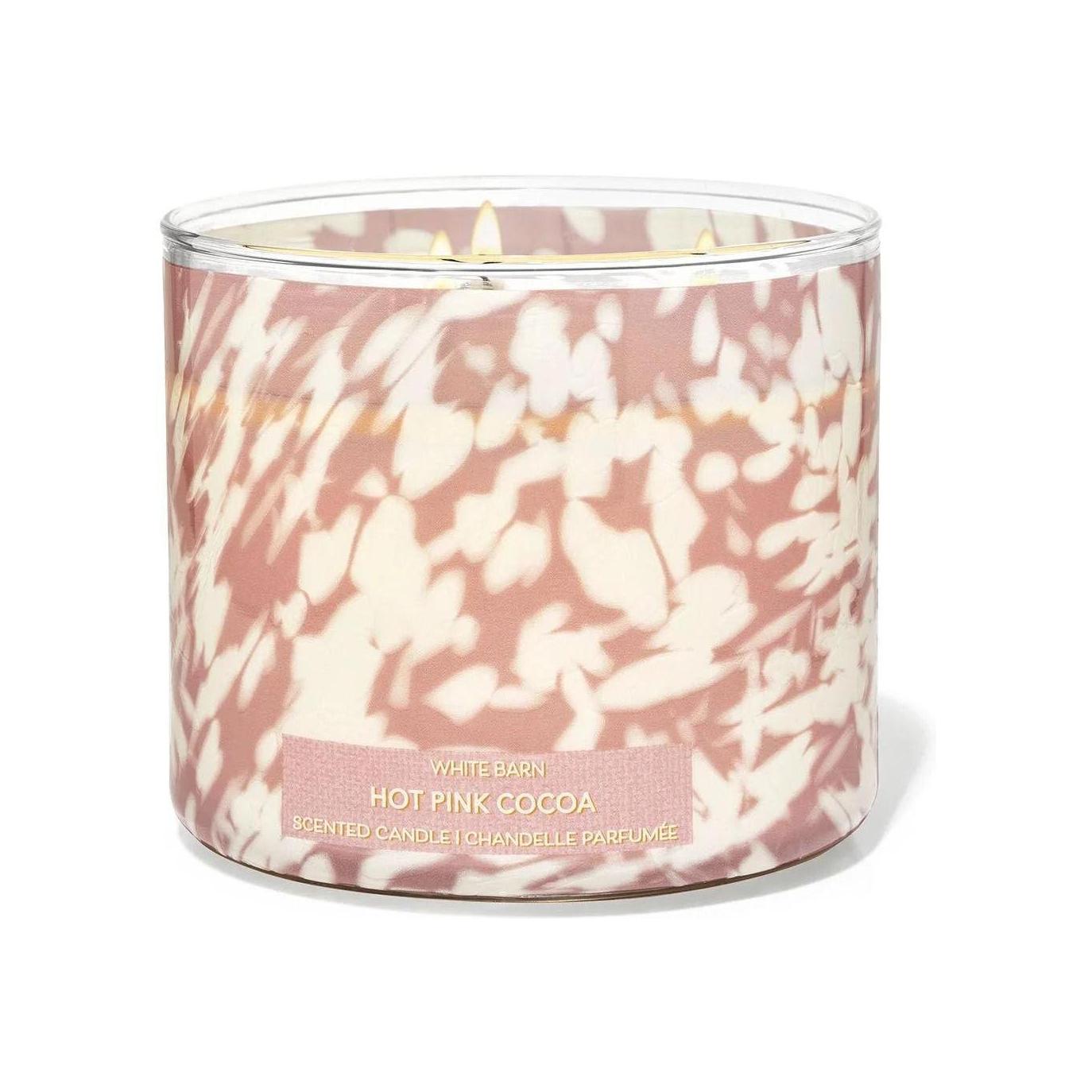 Bath & Body Works Hot Pink Cocoa 3-Wick Scented Candle (White Barn)
