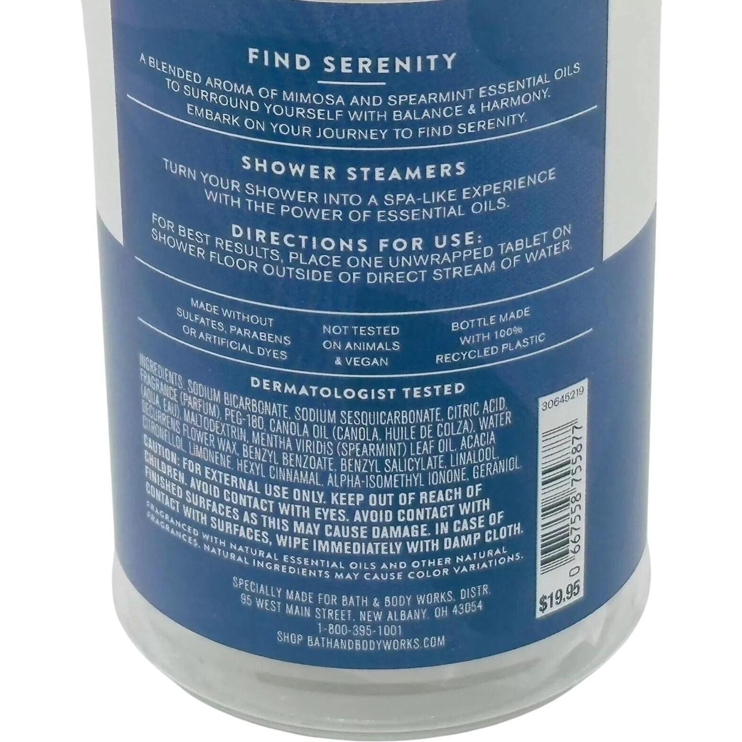 Bath & Body Works Mimosa Spearmint SERENITY Aromatherapy 6 Shower Steamers