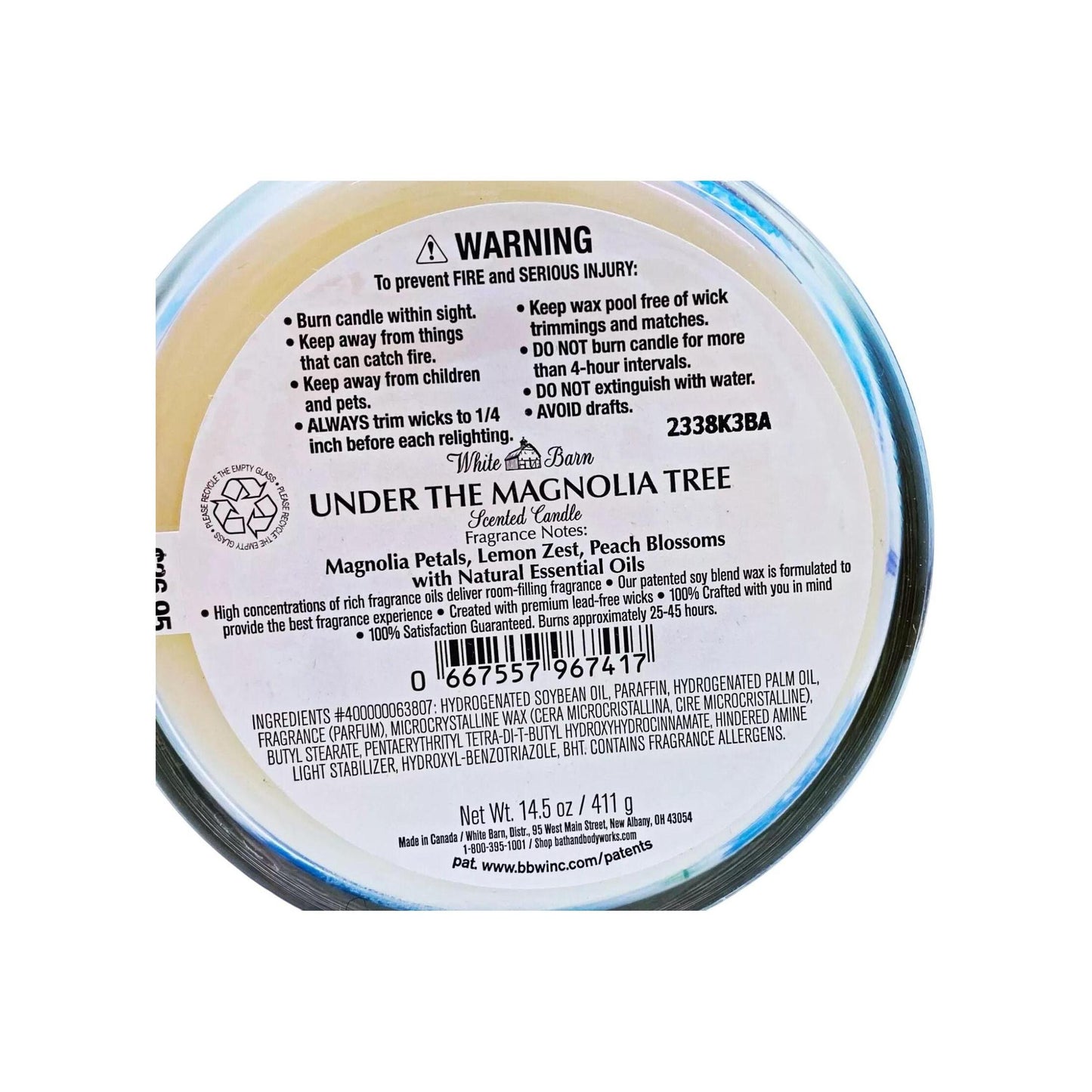 Bath & Body Works Nature Under The Magnolia Tree 3-Wick Candle (White Barn)