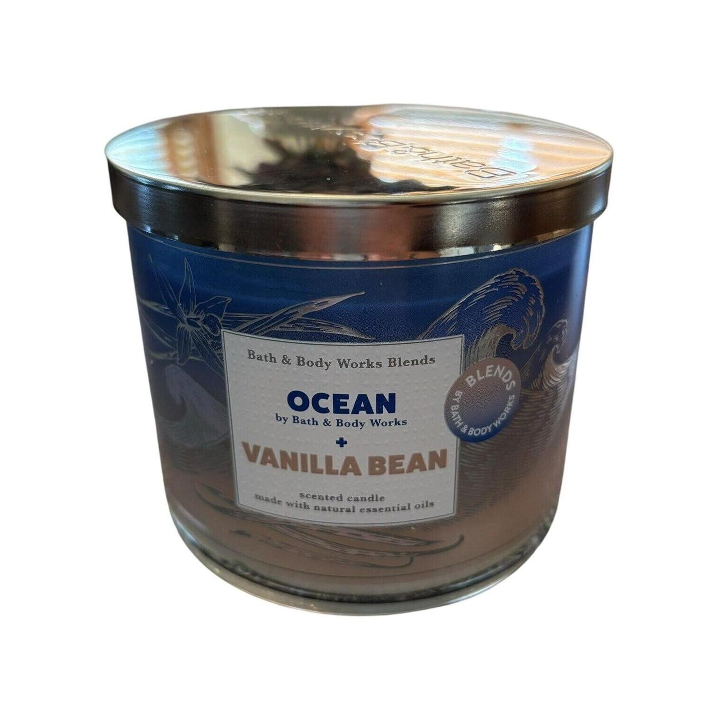Bath & Body Works Ocean + Vanilla Bean Scented 3-Wick Candle