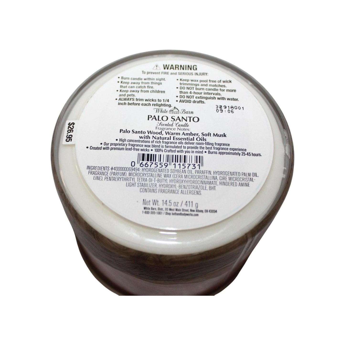 Bath & Body Works Palo Santo Scented 3-Wick Candle