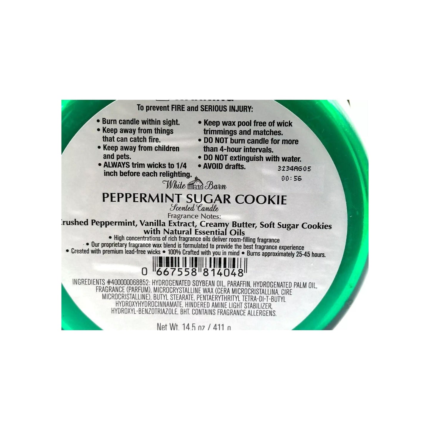 Bath & Body Works Peppermint Sugar Cookie Scented 3-Wick Candle