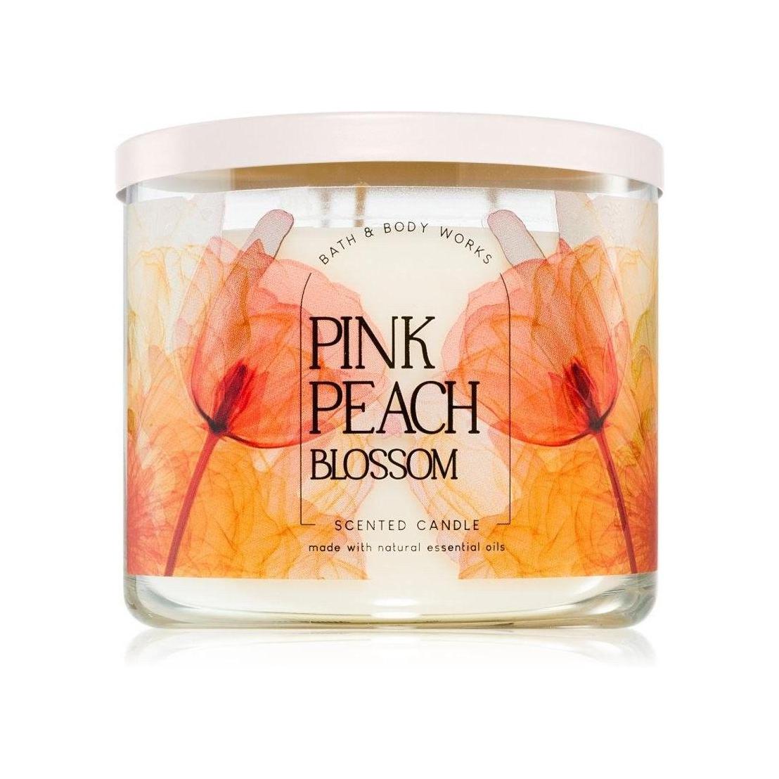 Bath & Body Works Pink Peach Blossom Scented 3-Wick Candle