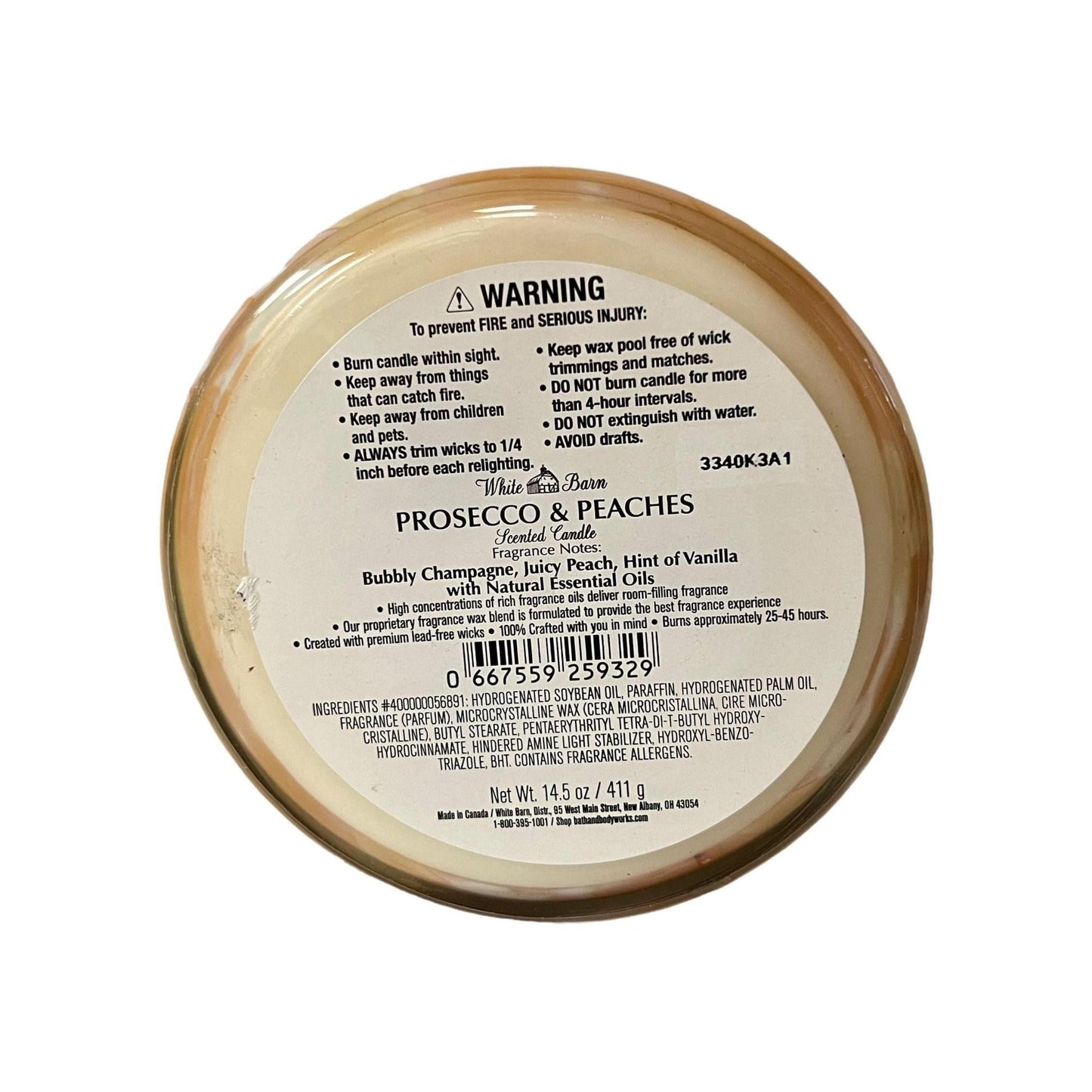 Bath & Body Works Prosecco And Peaches Candle 3-Wick Candle