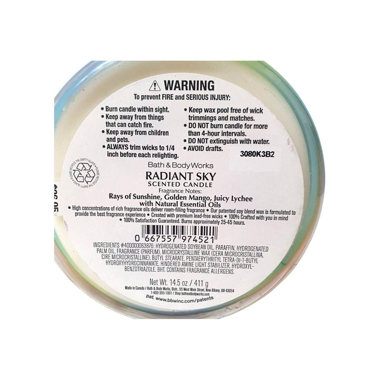 Bath & Body Works Radiant Sky 3-Wick Scented Candle