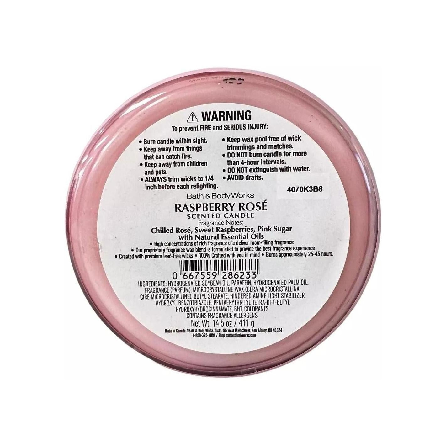Bath & Body Works Raspberry Rose 3-Wick Scented Candle