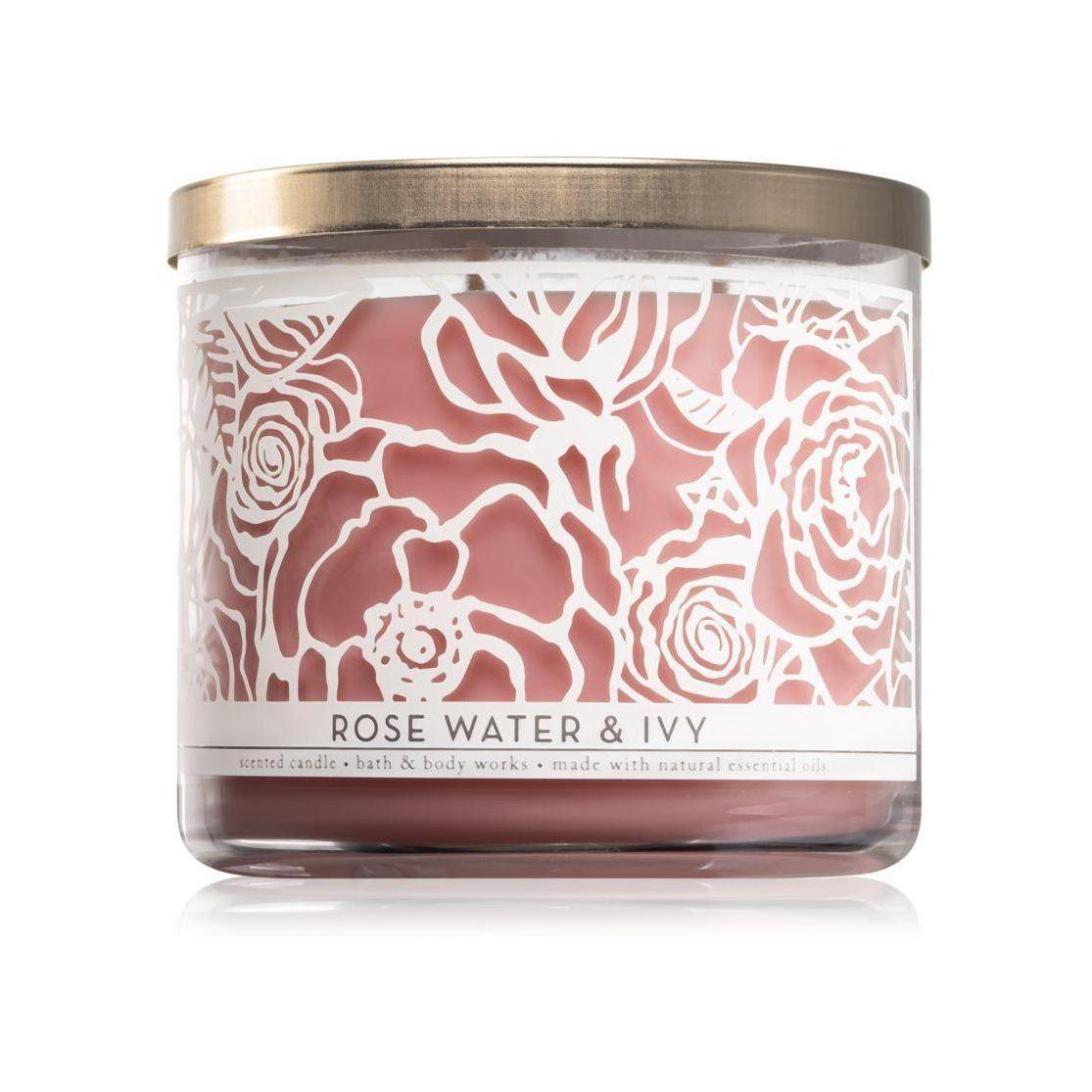 Bath & Body Works Rose Water & Ivy Scented Candle 3-Wick