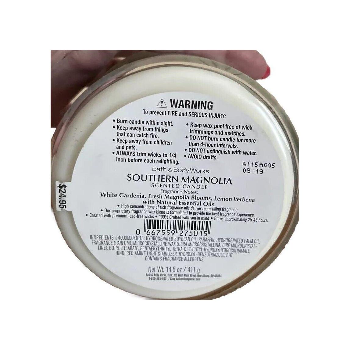 Bath & Body Works Southern Magnolia Scented 3-Wicked Candle