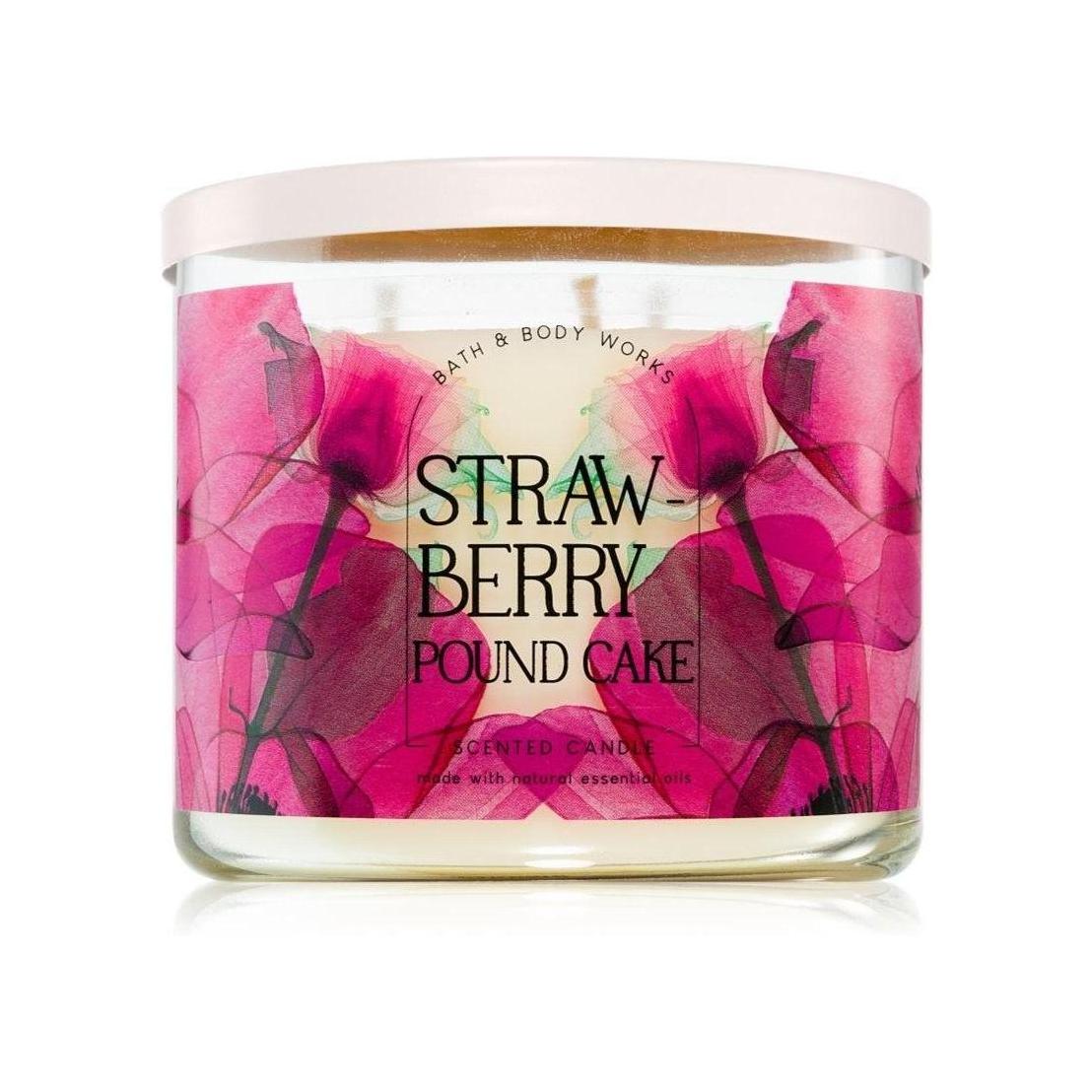 Bath & Body Works Strawberry Pound Cake Scented 3-Wick Candle
