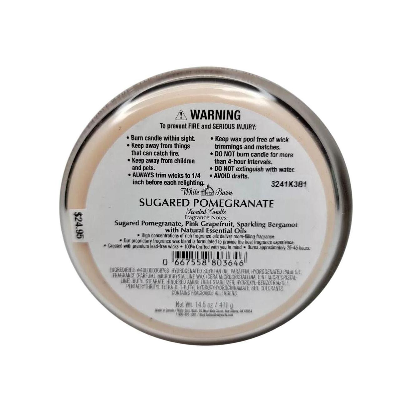 Bath & Body Works Sugared Pomegranate Scented 3-Wick Candle