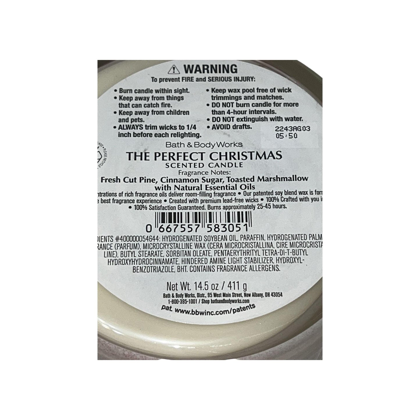 Bath & Body Works The Perfect Christmas Scented 3-Wick Candle