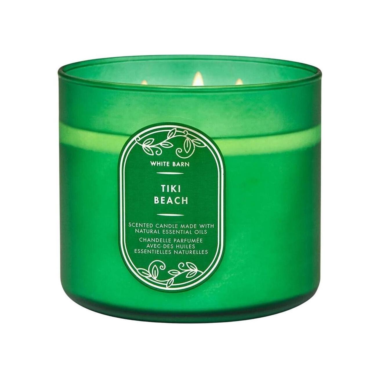 Bath & Body Works Tiki Beach 3-Wick Candle With Vanilla Musk, Fresh Orchilds, Toasted Coconut, And Essential Oils
