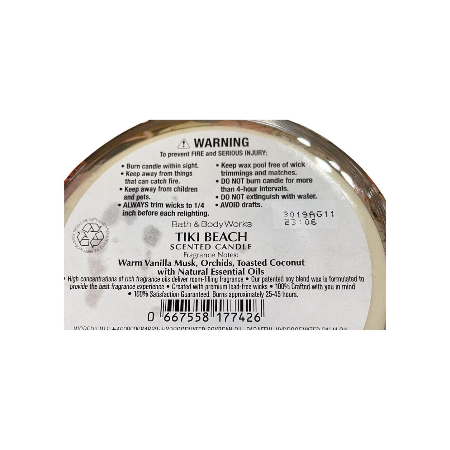 Bath & Body Works Tiki Beach 3-Wick Scented Wax 3-Wick Candle