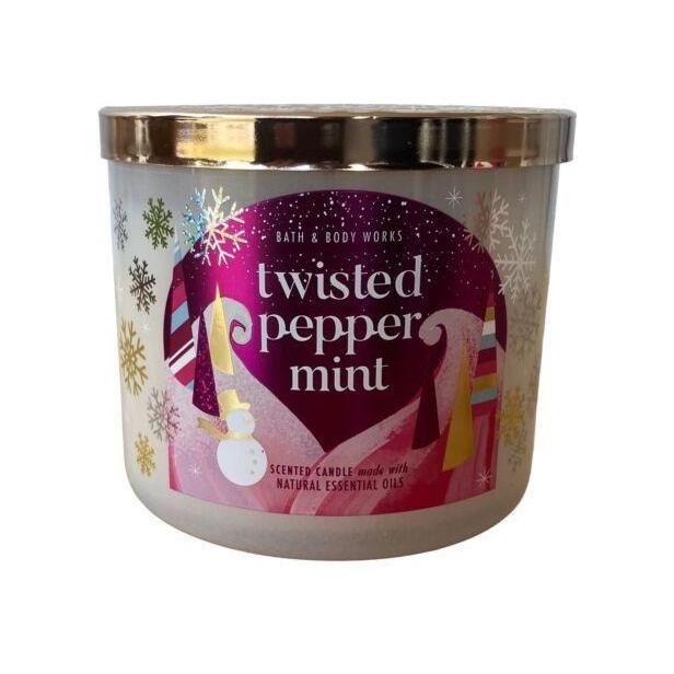 Bath & Body Works Twisted Peppermint Scented 3-Wick Candle