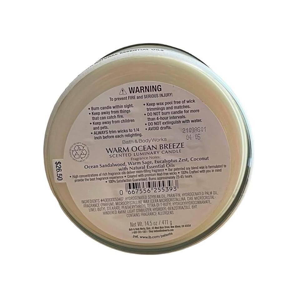 Bath & Body Works Warm Ocean Breeze Large 3-Wick Scented Candle