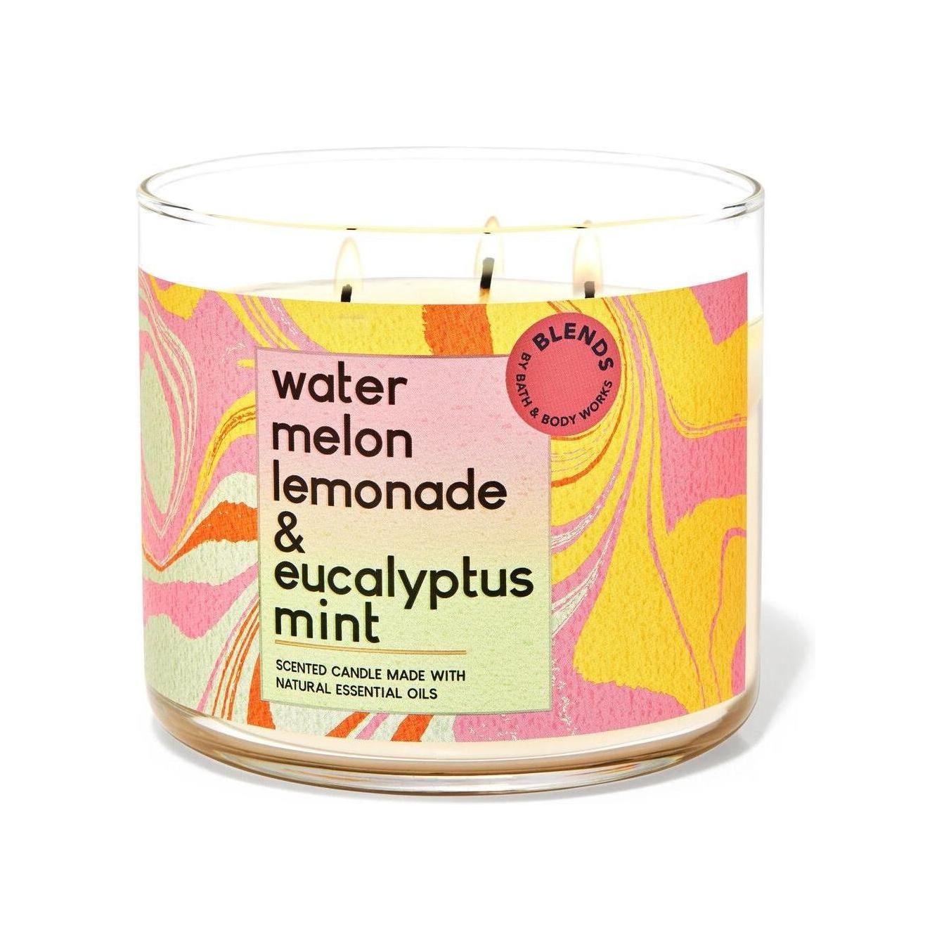 Bath & Body Works Watermelon Lemonade & Eucalyptus Mint 3-Wick Scened Candle
