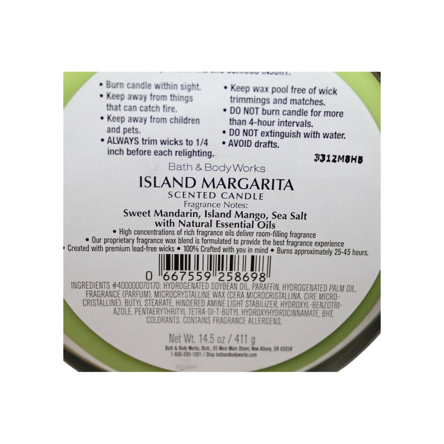 Bath & Body Works White Barn Island Margarita 3-Wick Scented Candle (White Barn)