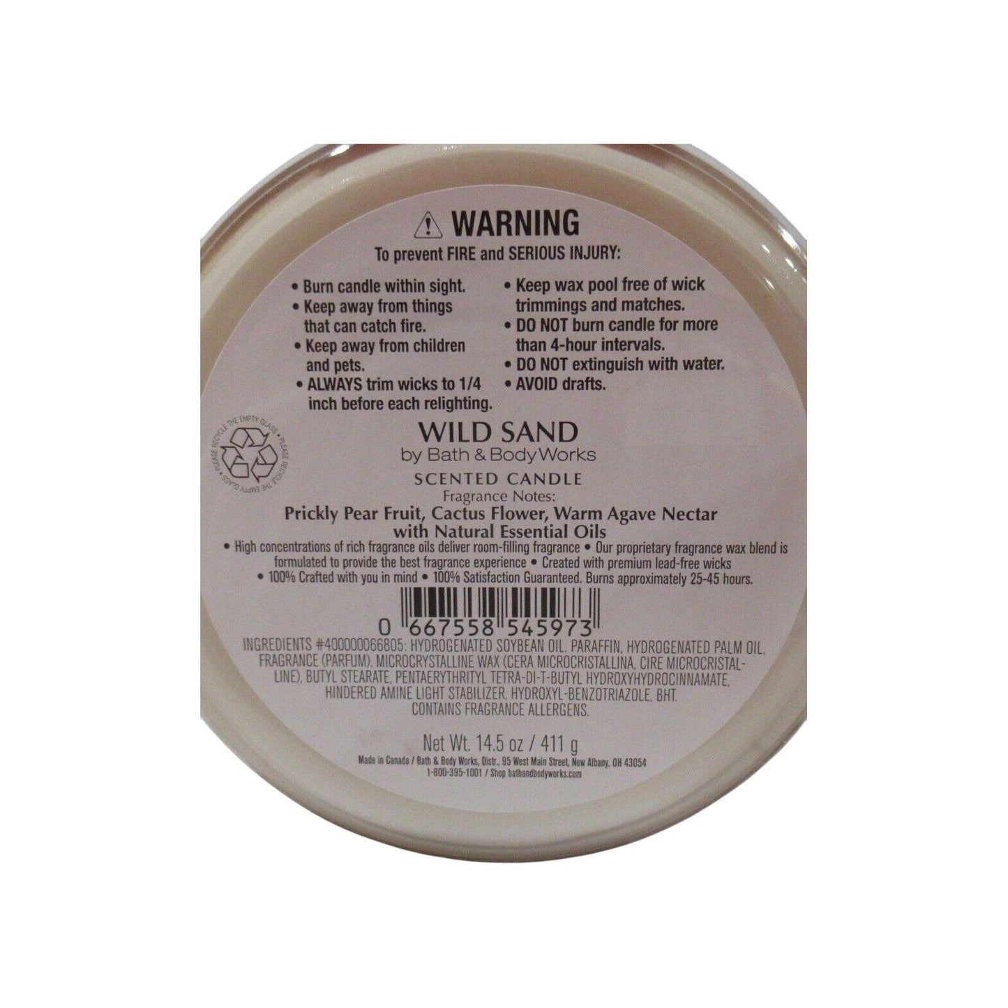 Bath & Body Works Wild Sand Scented Candle